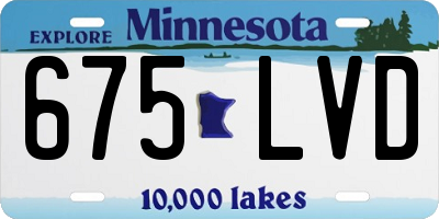 MN license plate 675LVD