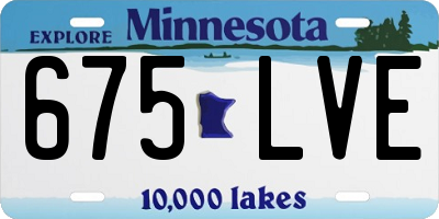 MN license plate 675LVE