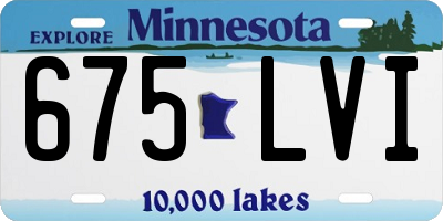 MN license plate 675LVI