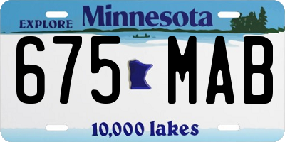 MN license plate 675MAB