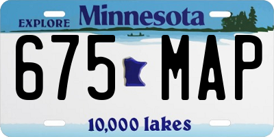 MN license plate 675MAP