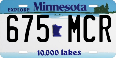 MN license plate 675MCR