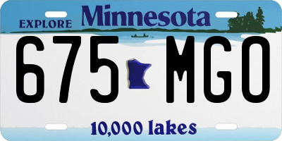 MN license plate 675MGO