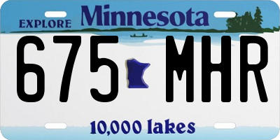MN license plate 675MHR