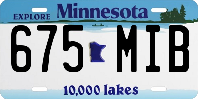 MN license plate 675MIB
