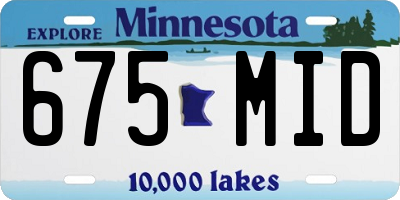 MN license plate 675MID