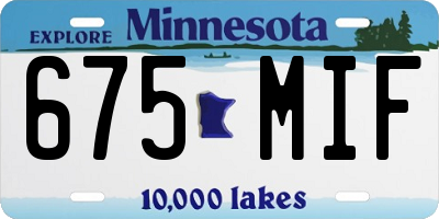 MN license plate 675MIF
