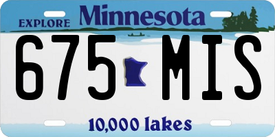 MN license plate 675MIS