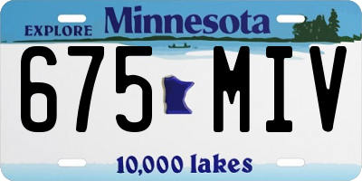 MN license plate 675MIV