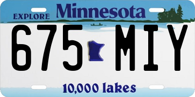 MN license plate 675MIY