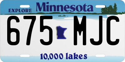 MN license plate 675MJC