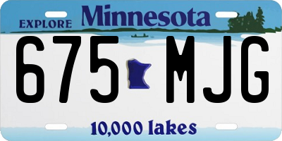 MN license plate 675MJG