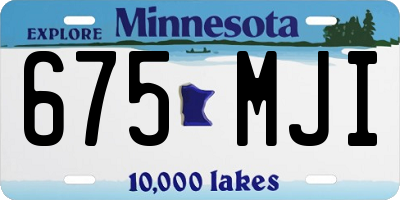 MN license plate 675MJI
