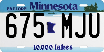 MN license plate 675MJU