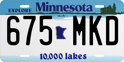 MN license plate 675MKD