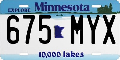 MN license plate 675MYX