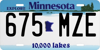 MN license plate 675MZE
