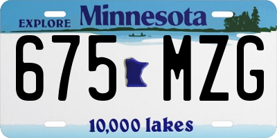 MN license plate 675MZG