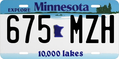 MN license plate 675MZH