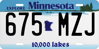 MN license plate 675MZJ