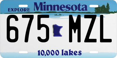 MN license plate 675MZL