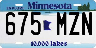 MN license plate 675MZN