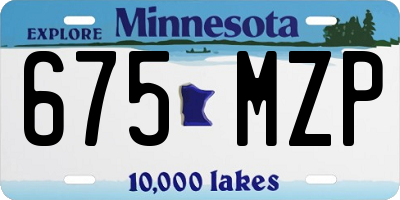 MN license plate 675MZP
