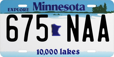MN license plate 675NAA