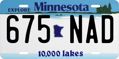 MN license plate 675NAD