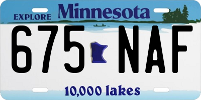 MN license plate 675NAF
