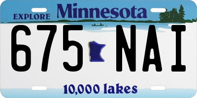 MN license plate 675NAI