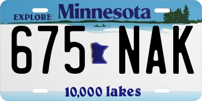 MN license plate 675NAK