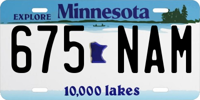 MN license plate 675NAM