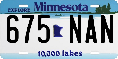 MN license plate 675NAN
