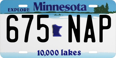 MN license plate 675NAP