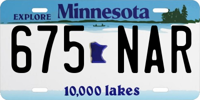 MN license plate 675NAR