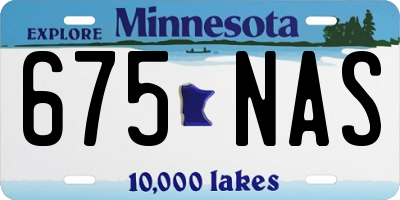 MN license plate 675NAS