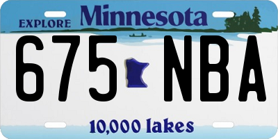MN license plate 675NBA