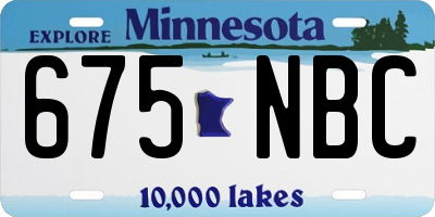MN license plate 675NBC