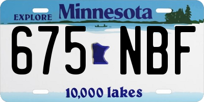MN license plate 675NBF