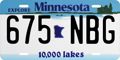 MN license plate 675NBG