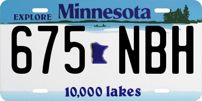 MN license plate 675NBH