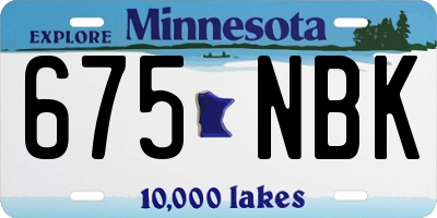 MN license plate 675NBK