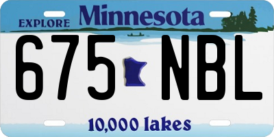 MN license plate 675NBL
