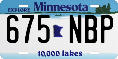 MN license plate 675NBP