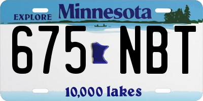 MN license plate 675NBT