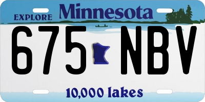 MN license plate 675NBV