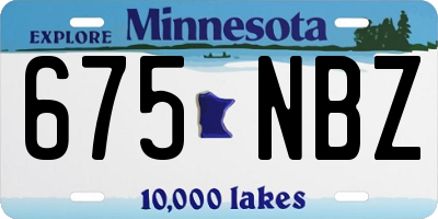 MN license plate 675NBZ