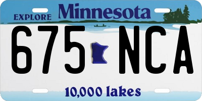 MN license plate 675NCA
