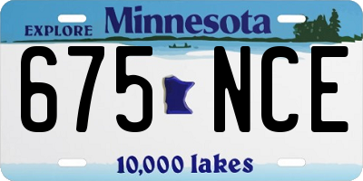 MN license plate 675NCE